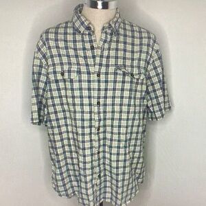Carhartt Men's Plaid Button-Down Shirt in Blue and White